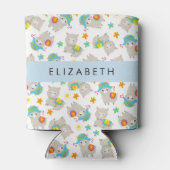 Rafraîchisseur Pour Canette Motif De Llamas, Alpacas, Fleurs, Votre Nom (Dos)