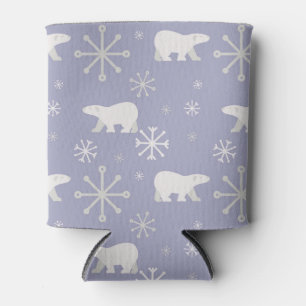 Rafraîchisseur Pour Canette Motif de Noël avec ours polaires et flocons de nei