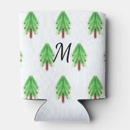 Rafraîchisseur Pour Canette Motif de Noël simple aquarelle ajouter monogramme (Dos)