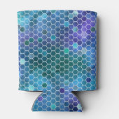 Rafraîchisseur Pour Canette Motif de peigne bleu vert (Dos)