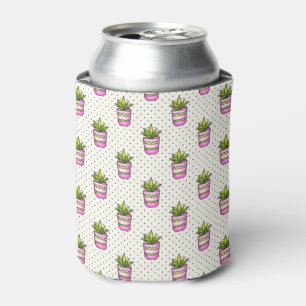 Rafraîchisseur Pour Canette Motif de point succulent de polka d'aquarelle