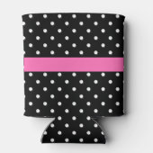 Rafraîchisseur Pour Canette Motif de points Polka blanc et noir (Dos)