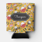 Rafraîchisseur Pour Canette Motif de sushi jaune Kawaii (Devant)