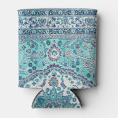 Rafraîchisseur Pour Canette Motif de tapis bleu vintage (Devant)