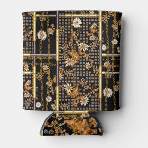 Rafraîchisseur Pour Canette Motif De Tissu De Fleurs De Ceinture De Chaîne.