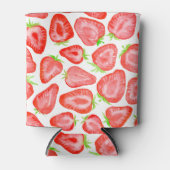 Rafraîchisseur Pour Canette Motif de tranches de fraise d'aquarelle (Devant)