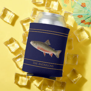 Rafraîchisseur Pour Canette motif de truite d'aquarelle de poisson vintage