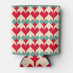 Rafraîchisseur Pour Canette Motif de tuiles de coeurs rouges et bleus à la men
