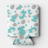 Rafraîchisseur Pour Canette Motif Des Eléphants Bleus, Eléphants Mignons, Étoi (Dos)