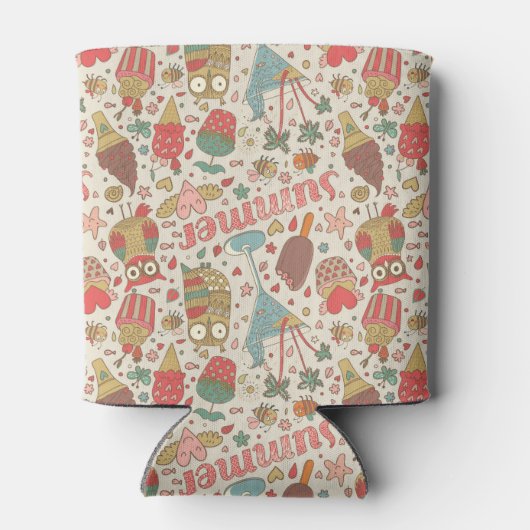 Rafraîchisseur Pour Canette Motif D'Été Avec Glace (Dos)