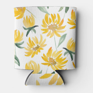 Rafraîchisseur Pour Canette Motif d'été feuille de fleurs jaunes