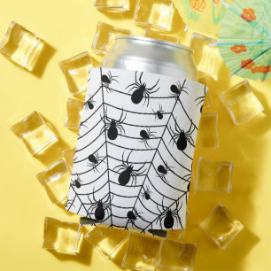 Rafraîchisseur Pour Canette Motif d'Halloween Black White araignées