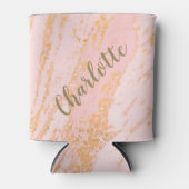 Rafraîchisseur Pour Canette Motif en marbre blush et or personnalisé (Devant)