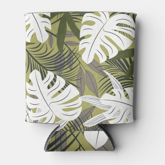 Rafraîchisseur Pour Canette Motif Feuille tropical dynamique (Devant)