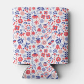 Rafraîchisseur Pour Canette Motif floral bleu et corail (Dos)