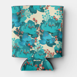 Rafraîchisseur Pour Canette motif floral vintage, fleurs délicates.