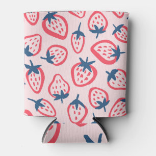 Rafraîchisseur Pour Canette Motif fraise, design mignon et transparent.