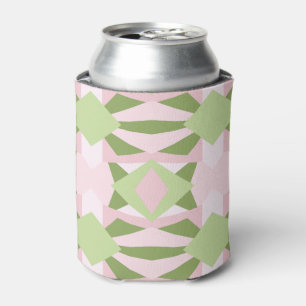 Rafraîchisseur Pour Canette Motif géométrique abstrait pastel vert et rose