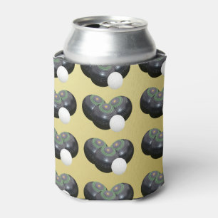 Rafraîchisseur Pour Canette Motif Gold Et Black Lawn Bowls,