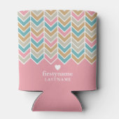 Rafraîchisseur Pour Canette Motif Herringbone moderne - Or bleu rose (Dos)