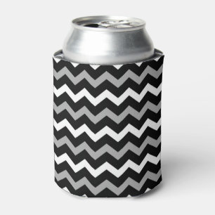 Rafraîchisseur Pour Canette Motif imprimé à chevron noir blanc et gris