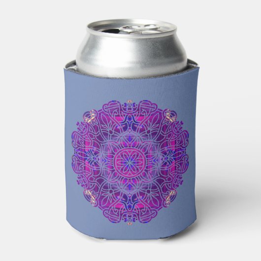 Rafraîchisseur Pour Canette Motif Mandala rose & violet (Can devant)