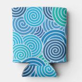 Rafraîchisseur Pour Canette Motif moderne à spirale bleue (Dos)