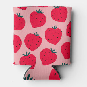 Rafraîchisseur Pour Canette Motif moderne fraise rose sans fil