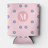 Rafraîchisseur Pour Canette Motif personnalisé de mauvais œil rose avec monogr (Devant)