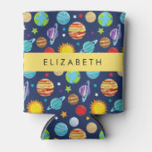 Rafraîchisseur Pour Canette Motif, Planètes, Étoiles, Cosmos, Votre Nom (Devant)