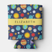 Rafraîchisseur Pour Canette Motif, Planètes, Étoiles, Cosmos, Votre Nom (Dos)