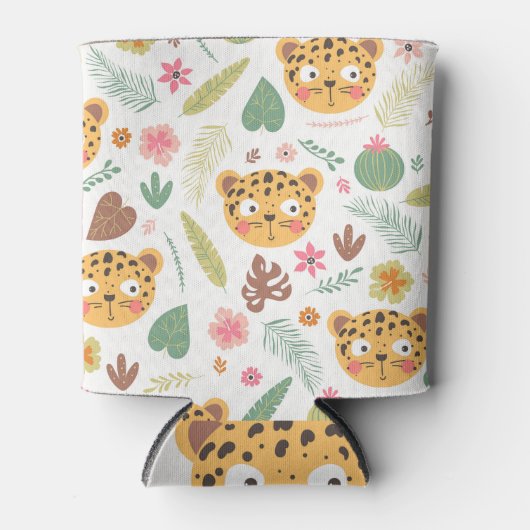 Rafraîchisseur Pour Canette Motif Plante de Leopard Head Tropical (Devant)