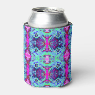 Rafraîchisseur Pour Canette Motif psychédélique vert et bleu Hibiscus