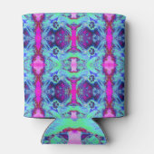 Rafraîchisseur Pour Canette Motif psychédélique vert et bleu Hibiscus (Dos)