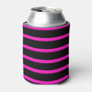 Rafraîchisseur Pour Canette Motif rayures rose vif et noir