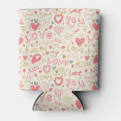 Rafraîchisseur Pour Canette Motif romantique avec Coeurs et Lèvres (Devant)