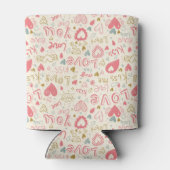 Rafraîchisseur Pour Canette Motif romantique avec Coeurs et Lèvres (Dos)