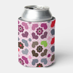Rafraîchisseur Pour Canette motif rose de fleurs et de hiboux
