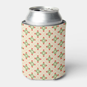 Rafraîchisseur Pour Canette Motif rose et vert floral d'art populaire