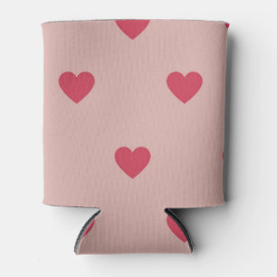 Rafraîchisseur Pour Canette Motif rose Retro Coeur Y2K avec Arrière - plan ros