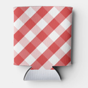 Rafraîchisseur Pour Canette Motif rouge et blanc de guingan