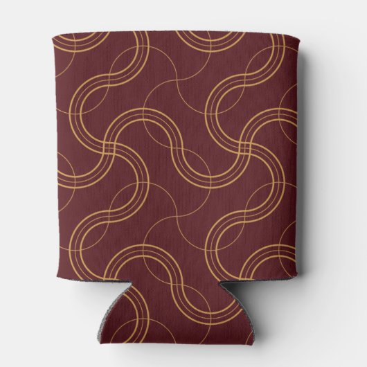 Rafraîchisseur Pour Canette Motif rouge luxueux à rayures ondulées (Dos)