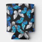 Rafraîchisseur Pour Canette Motif sans couleur foncée avec papillons bleus Mor (Dos)