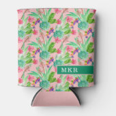 Rafraîchisseur Pour Canette Motif Succulent de l'aquarelle en floraison (Devant)