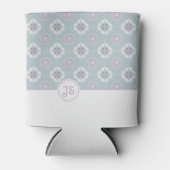 Rafraîchisseur Pour Canette Motif symétrique à carreaux de fleurs roses (Devant)