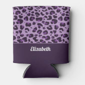 Rafraîchisseur Pour Canette Motif tacheté tendance violet de léopard avec nom (Devant)