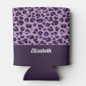 Rafraîchisseur Pour Canette Motif tacheté tendance violet de léopard avec nom (Dos)