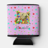 Rafraîchisseur Pour Canette Motif triangle d'ours rose moderne (Dos)