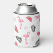 Rafraîchisseur Pour Canette Motif tropical aux flamants roses. (Can Dos)