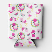 Rafraîchisseur Pour Canette Motif tropical, Flamants roses, pastèques, Fleurs (Devant)